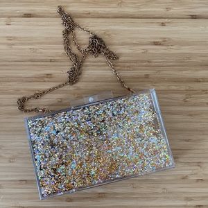 shoulder strap sparkly purse with moving glitter